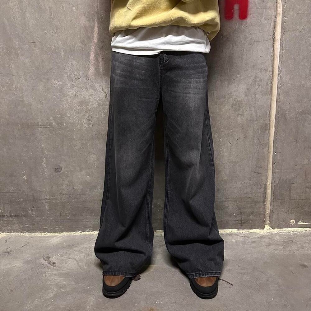 BLACK FADE Vintage BAGGY y2k DENIM WAIST 34 MODELED